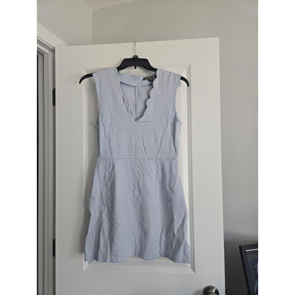 Light Blue Scalloped V-Neck Sleeveless Mini Dress by French connection size 8
